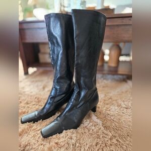 Rampage Black Heeled Knee-High Boots